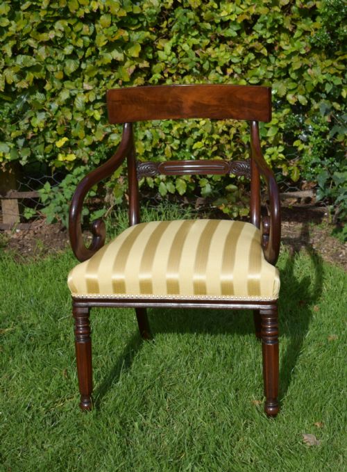 antique english regency period arm chair - CATEGORY: ANTIQUE CHAIRS - DATED REGENCY