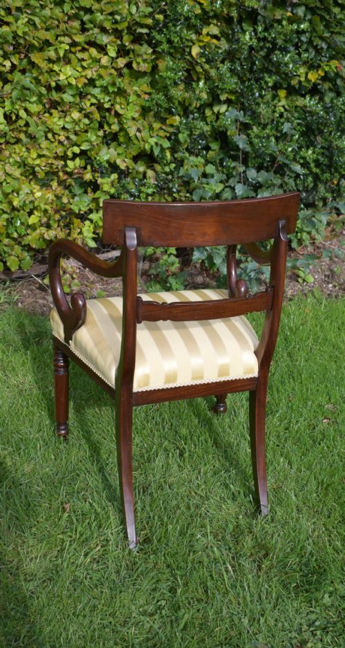 ANTIQUE ENGLISH REGENCY PERIOD ARM CHAIR - ADDITIONAL PHOTO 6
