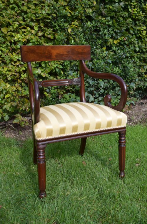 ANTIQUE ENGLISH REGENCY PERIOD ARM CHAIR - ADDITIONAL PHOTO 7