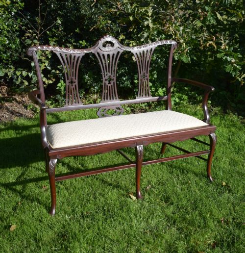 ANTIQUE ENGLISH VICTORIAN COUCH WINDOW SEAT - ADDITIONAL PHOTO 2