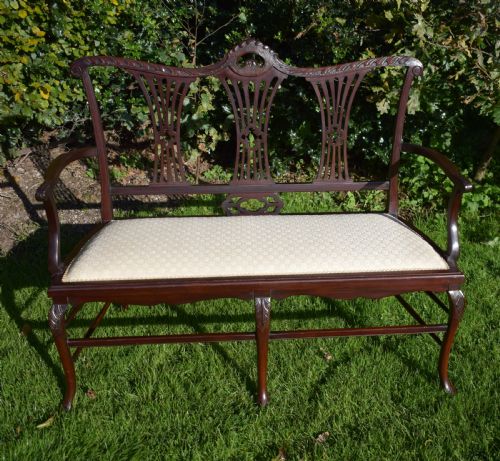 ANTIQUE ENGLISH VICTORIAN COUCH WINDOW SEAT - ADDITIONAL PHOTO 9
