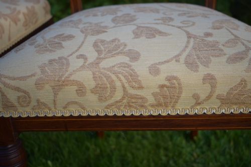 ANTIQUE EDWARDIAN ROSEWOOD INLAID DINING CHAIRS - ADDITIONAL PHOTO 7