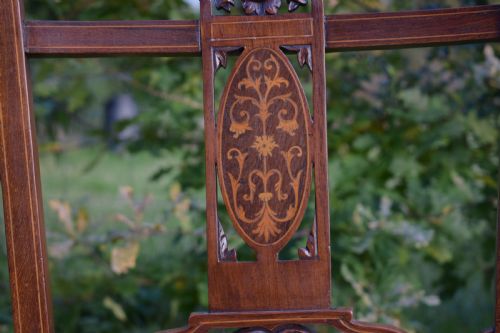 ANTIQUE EDWARDIAN ROSEWOOD INLAID DINING CHAIRS - ADDITIONAL PHOTO 8