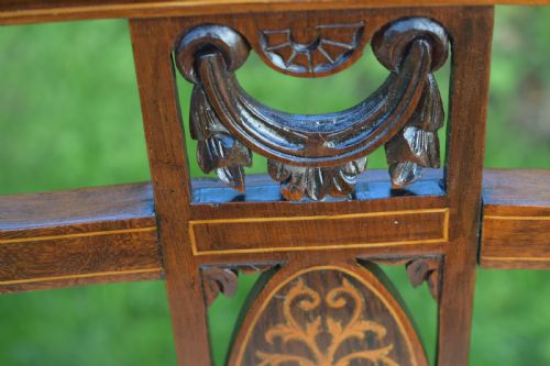 ANTIQUE EDWARDIAN ROSEWOOD INLAID DINING CHAIRS - ADDITIONAL PHOTO 10