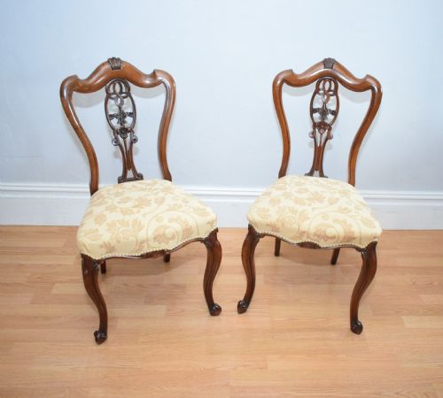 ANTIQUE SET OF 6 ENGLISH WALNUT DINING CHAIRS - ADDITIONAL PHOTO 9