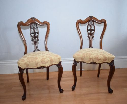 ANTIQUE SET OF 6 ENGLISH WALNUT DINING CHAIRS - ADDITIONAL PHOTO 11