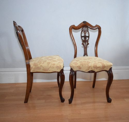 ANTIQUE SET OF 6 ENGLISH WALNUT DINING CHAIRS - ADDITIONAL PHOTO 12