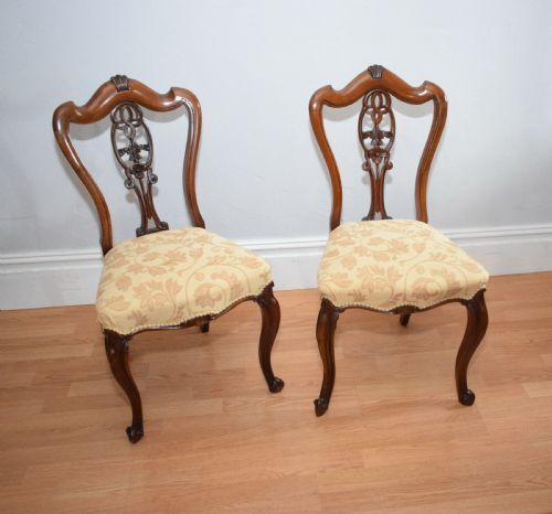 ANTIQUE SET OF 6 ENGLISH WALNUT DINING CHAIRS - ADDITIONAL PHOTO 17