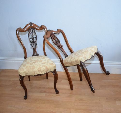 ANTIQUE SET OF 6 ENGLISH WALNUT DINING CHAIRS - ADDITIONAL PHOTO 19