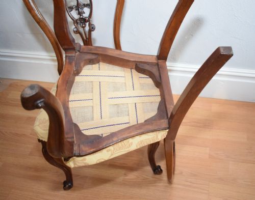 ANTIQUE SET OF 6 ENGLISH WALNUT DINING CHAIRS - ADDITIONAL PHOTO 22