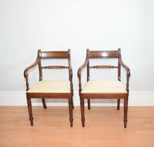 ANTIQUE PAIR OF REGENCY ARM CHAIRS - ADDITIONAL PHOTO 2