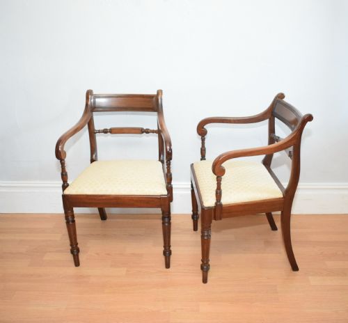 ANTIQUE PAIR OF REGENCY ARM CHAIRS - ADDITIONAL PHOTO 4