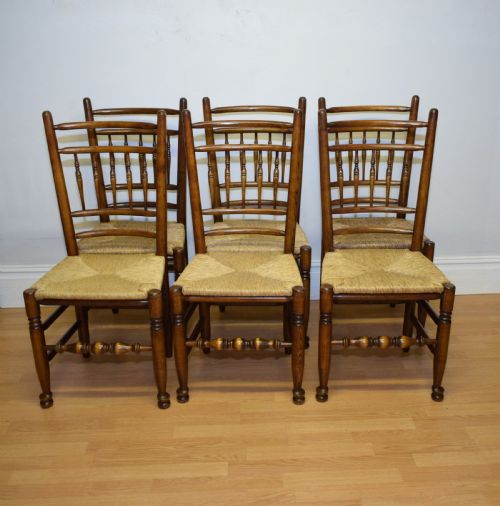EARLY 20TH CENTURY SET OF 6 SPINDLE BACK CHAIRS - ADDITIONAL PHOTO 4