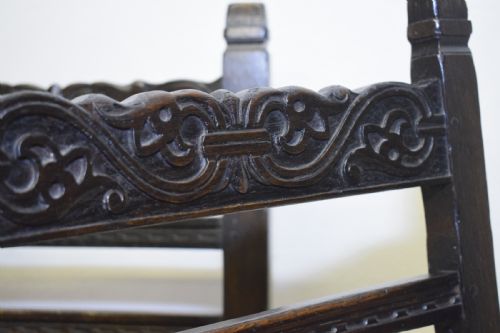 ANTIQUE 8 CARVED OAK DINING CHAIRS - ADDITIONAL PHOTO 10
