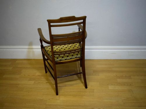 ANTIQUE INLAID PARLOUR ARM CHAIR - ADDITIONAL PHOTO 5