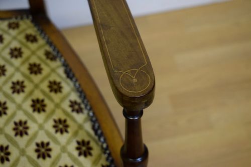 ANTIQUE INLAID PARLOUR ARM CHAIR - ADDITIONAL PHOTO 7