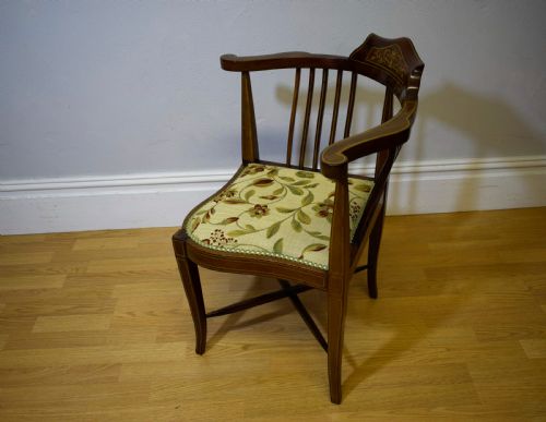 ANTIQUE LATE VICTORIAN CORNER CHAIR - ADDITIONAL PHOTO 9