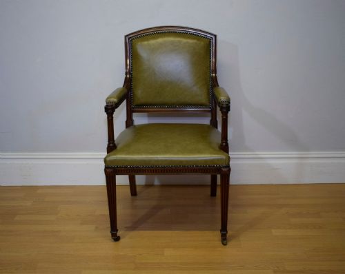 ANTIQUE VICTORIAN LIBRARY ARMCHAIR - ADDITIONAL PHOTO 2