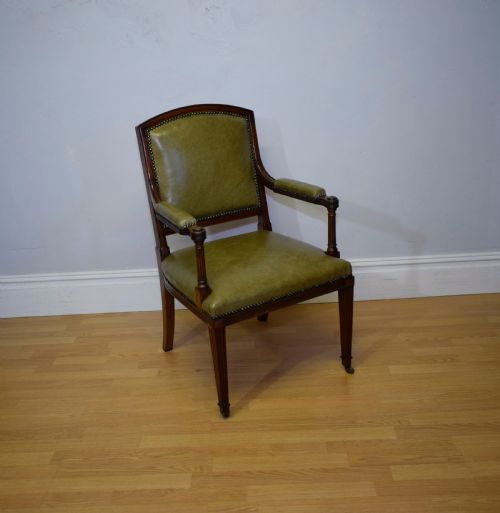 ANTIQUE VICTORIAN LIBRARY ARMCHAIR - ADDITIONAL PHOTO 3