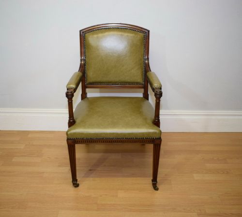 ANTIQUE VICTORIAN LIBRARY ARMCHAIR - ADDITIONAL PHOTO 5