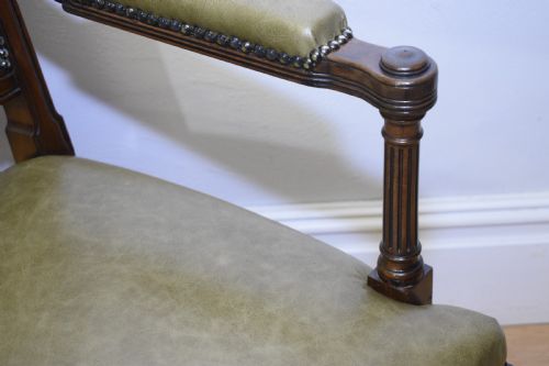 ANTIQUE VICTORIAN LIBRARY ARMCHAIR - ADDITIONAL PHOTO 13