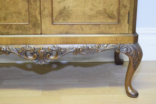 ANTIQUE BURR WALNUT COCKTAIL CABINET - ADDITIONAL PHOTO 7