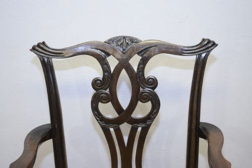 ANTIQUE GEORGIAN CHIPPENDALE ARMCHAIR - ADDITIONAL PHOTO 9