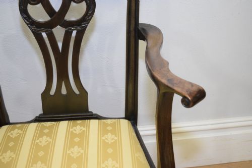 ANTIQUE GEORGIAN CHIPPENDALE ARMCHAIR - ADDITIONAL PHOTO 11