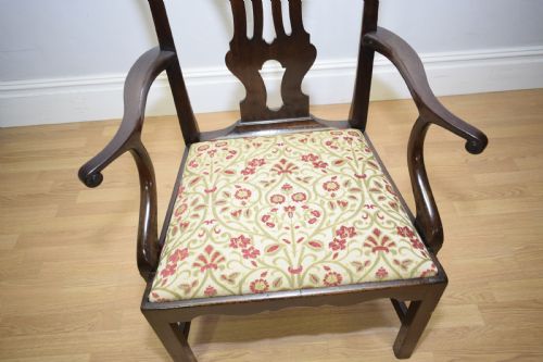 ANTIQUE GEORGIAN CHIPPENDALE ARMCHAIR - ADDITIONAL PHOTO 7