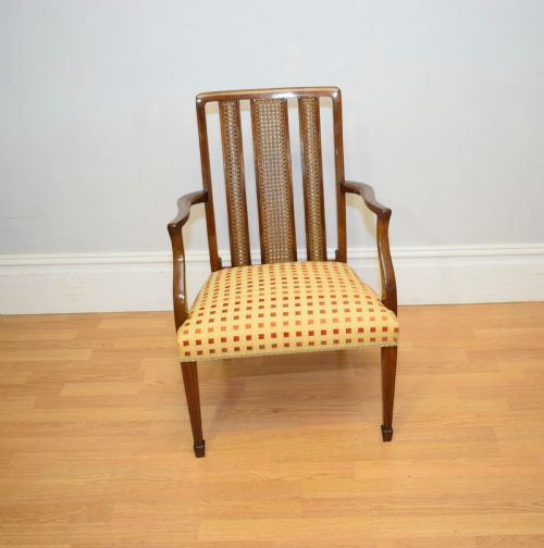 antique edwardian inlaid armchair - CATEGORY: ANTIQUE CHAIRS - DATED EDWARDIAN