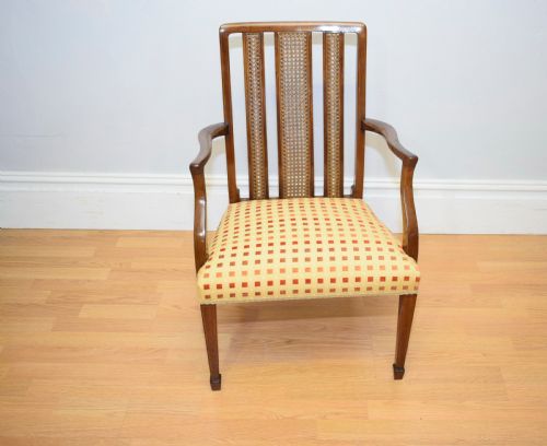 ANTIQUE EDWARDIAN INLAID ARMCHAIR - ADDITIONAL PHOTO 3