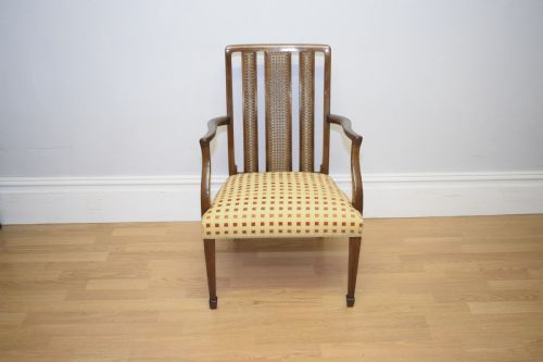 ANTIQUE EDWARDIAN INLAID ARMCHAIR - ADDITIONAL PHOTO 16