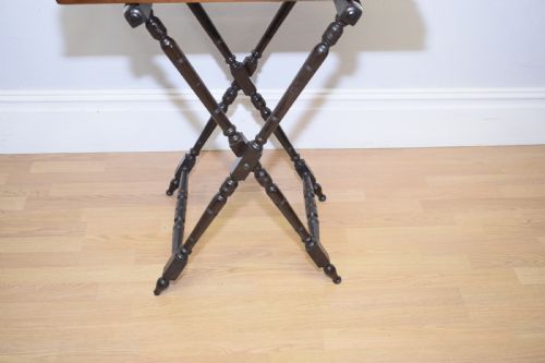 ANTIQUE BUTLERS TRAY ON STAND - ADDITIONAL PHOTO 4