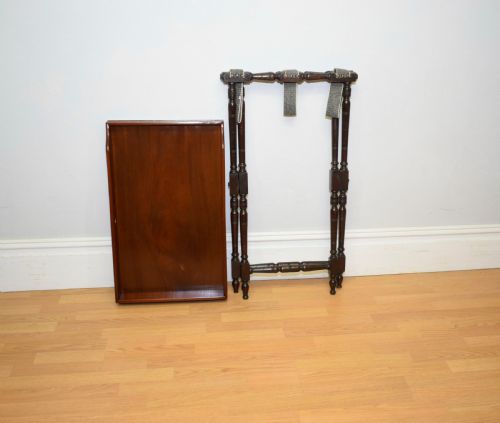 ANTIQUE BUTLERS TRAY ON STAND - ADDITIONAL PHOTO 13