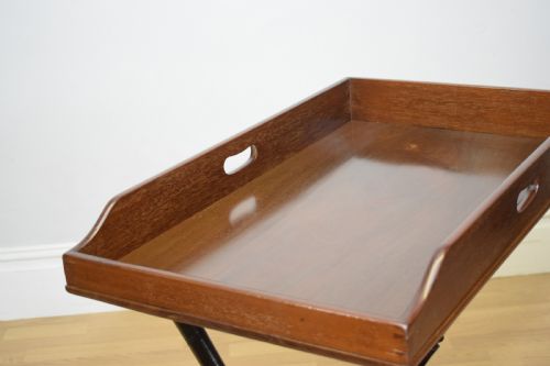 ANTIQUE BUTLERS TRAY ON STAND - ADDITIONAL PHOTO 16