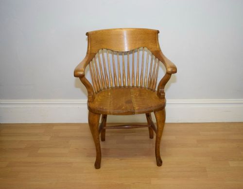 ANTIQUE ENGLISH VICTORIAN DESK CHAIR IN OAK - ADDITIONAL PHOTO 19