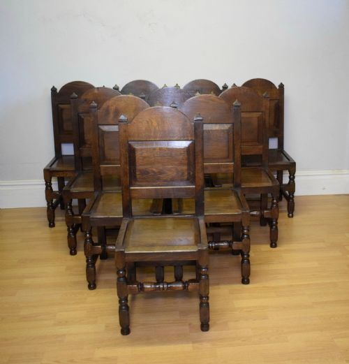 ANTIQUE SET OF 10 DINING CHAIRS - ADDITIONAL PHOTO 1