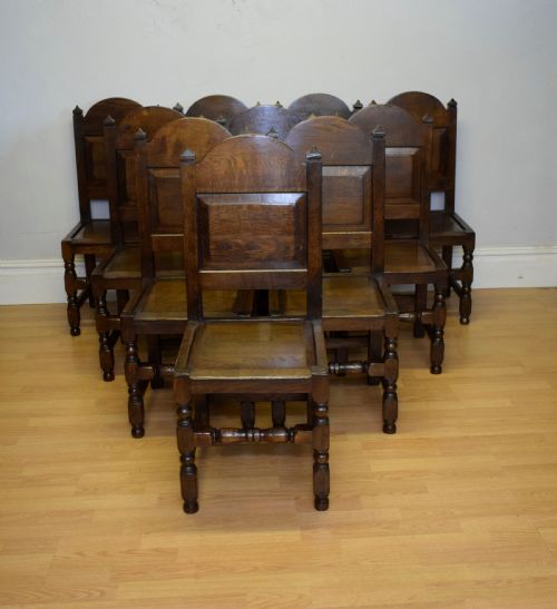 ANTIQUE SET OF 10 DINING CHAIRS - ADDITIONAL PHOTO 6