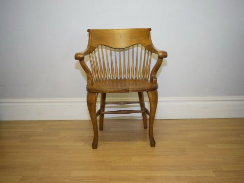 ANTIQUE ENGLISH VICTORIAN DESK CHAIR IN OAK - ADDITIONAL PHOTO 21