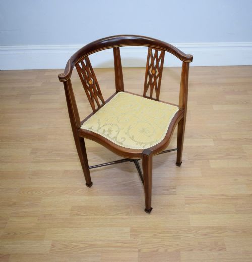 edwardian corner chair - CATEGORY: ANTIQUE CHAIRS - DATED EDWARDIAN