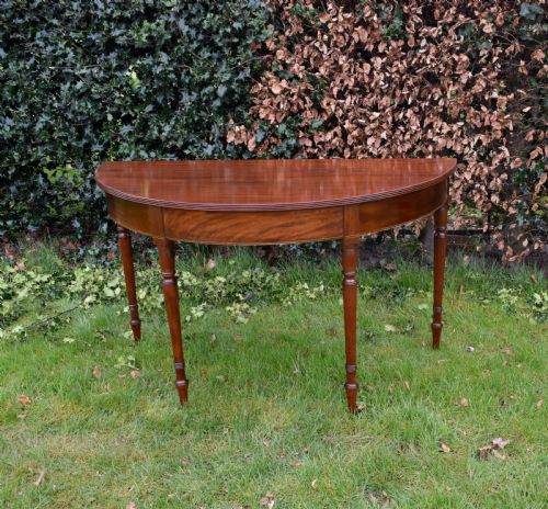 ANTIQUE REGENCY DEMI LUNE CONSOLE TABLE - ADDITIONAL PHOTO 4