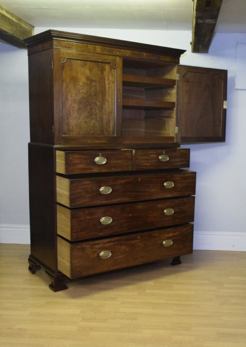 ANTIQUE GEORGIAN PERIOD LINEN PRESS - ADDITIONAL PHOTO 20