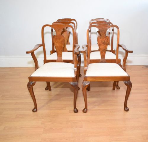 ANTIQUE SET OF 6 WALNUT DINING CHAIRS - ADDITIONAL PHOTO 2