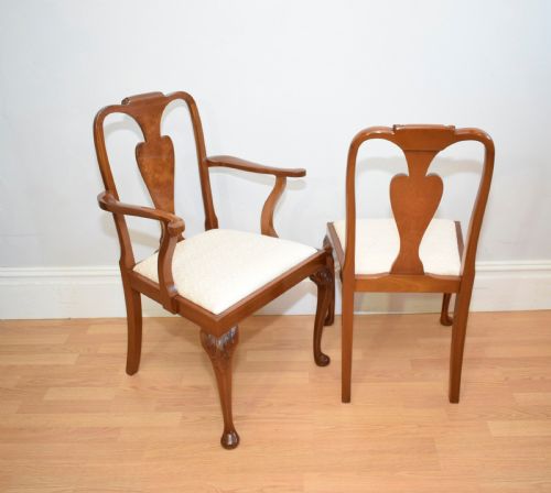 ANTIQUE SET OF 6 WALNUT DINING CHAIRS - ADDITIONAL PHOTO 12
