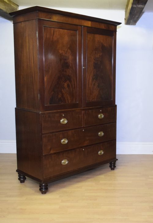 VICTORIAN FLAME MAHOGANY LINEN PRESS - ADDITIONAL PHOTO 3
