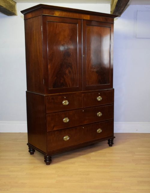 VICTORIAN FLAME MAHOGANY LINEN PRESS - ADDITIONAL PHOTO 4