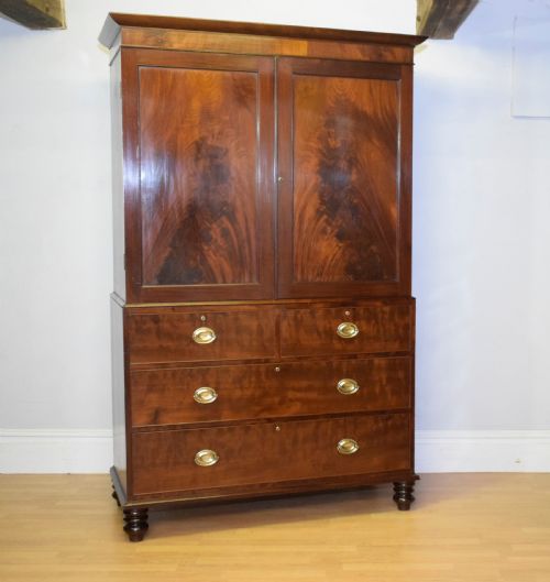 VICTORIAN FLAME MAHOGANY LINEN PRESS - ADDITIONAL PHOTO 7