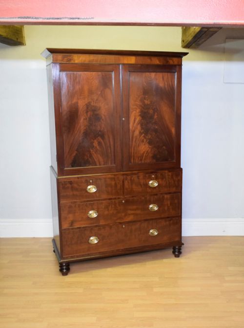 VICTORIAN FLAME MAHOGANY LINEN PRESS - ADDITIONAL PHOTO 8