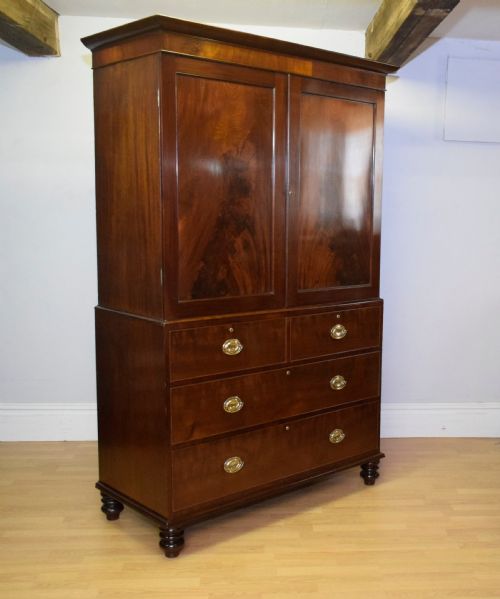 VICTORIAN FLAME MAHOGANY LINEN PRESS - ADDITIONAL PHOTO 10