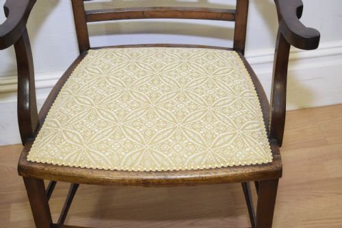 ANTIQUE PAIR OF EDWARDIAN ARM CHAIRS - ADDITIONAL PHOTO 3